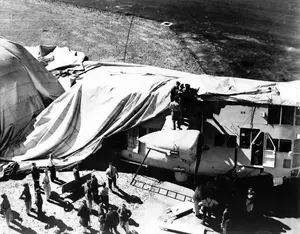 Wreckage of K-9 on Canadian Airfield October 2, 1945