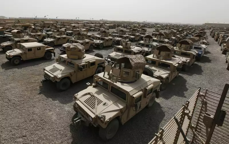 Humvees in Camp Liberty