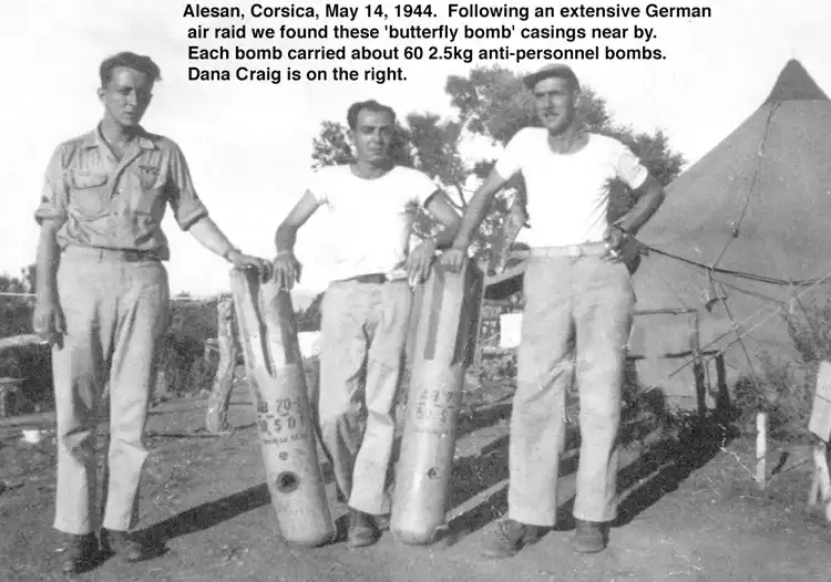 Butterfly bombs after the German air raid of May 13, 1944.