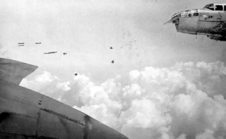 Flak from German anti-aircraft guns on a mission. Photograph by Quentin Kaiser.