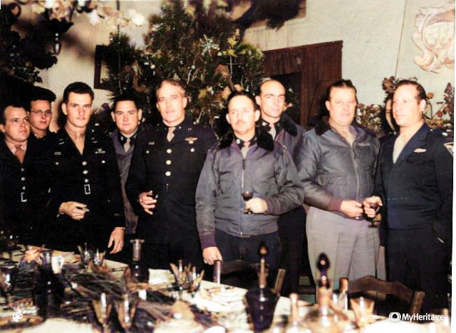 Top brass of 57th BW Christmas 1944.