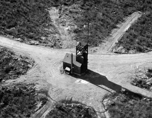 Aerial of radio and radar tower November 26, 1945