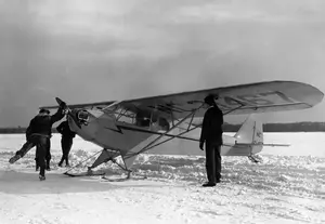 Cub on skis January 15, 1945