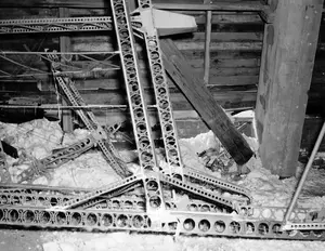 Damage to Hangar 2 after heavy snowfall February 16 ,1945