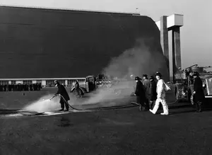 Display of fire fighting equipment in front of Hangar 2 December 20, 1943