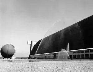 High pressure fire main test at Hangar 2 April 18, 1945