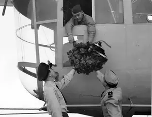 Memorial Day wreath drop May 29, 1945