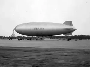 Moored blimp October 2, 1942