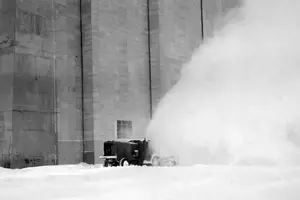 Plowing after big storm January 19, 1944