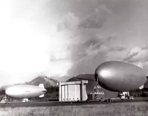 Blimps outside Hanger A