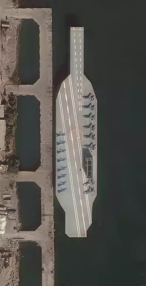 Iran aircraft carrier before damage